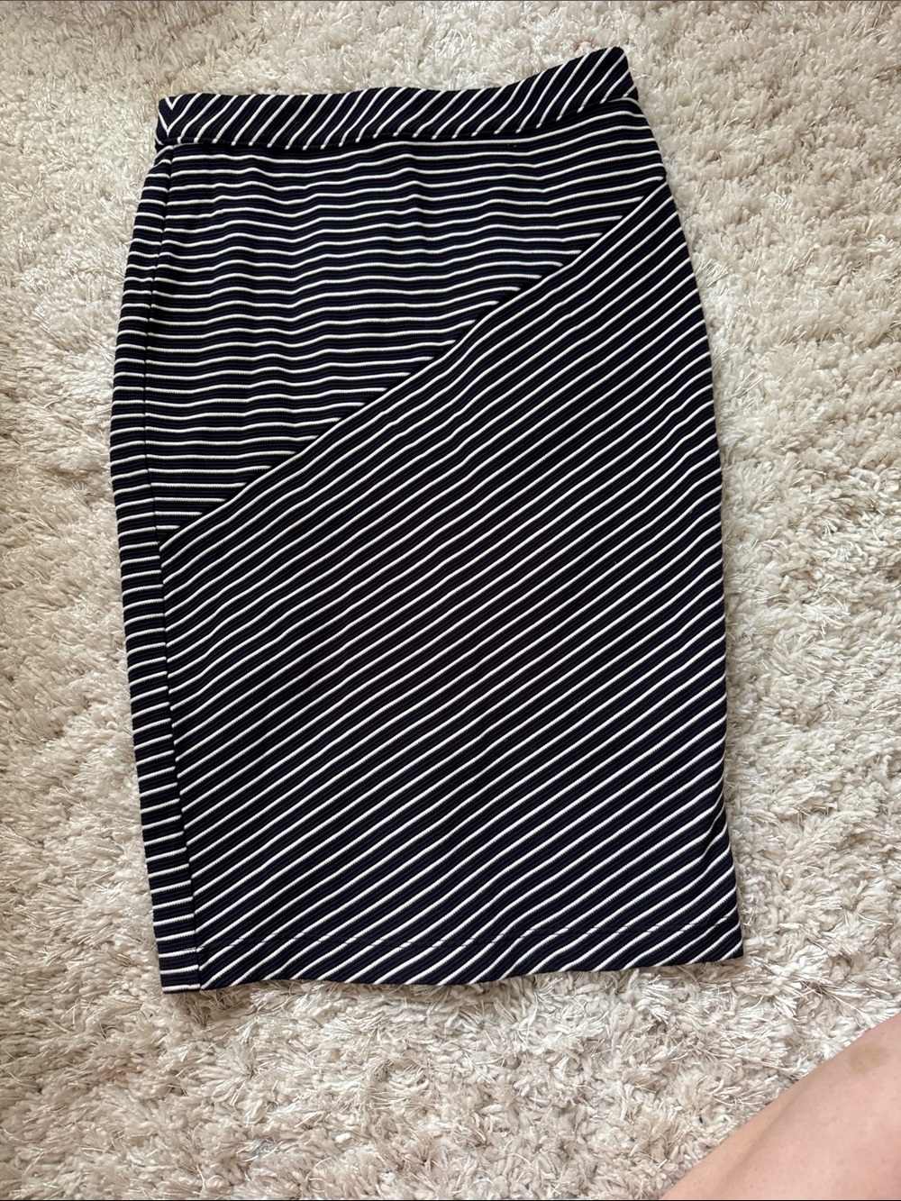 Banana Republic Black & White Striped Pencil Skirt